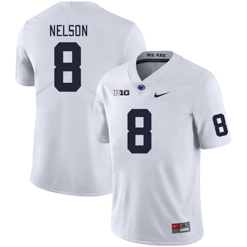 Men #8 DaKaari Nelson Penn State Nittany Lions College Football Jerseys Stitched Sale-White - Click Image to Close